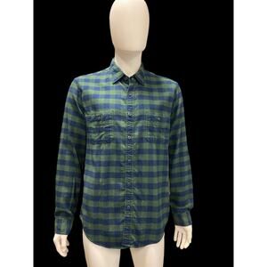 BRAND NEW J Crew Shirt Mens Green Gingham Classic Flannel Blue Plaid Large